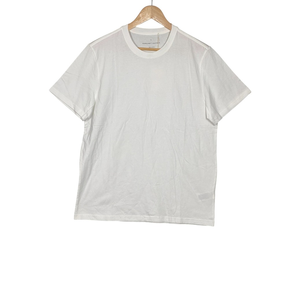 Everlane T-Shirt Mens Medium White New Organic Cotton The Essential Organic Crew - Picture 2 of 6